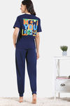 Zivame Friends Knit Cotton Loungewear Set - Medieval Blue — thumbnail 5